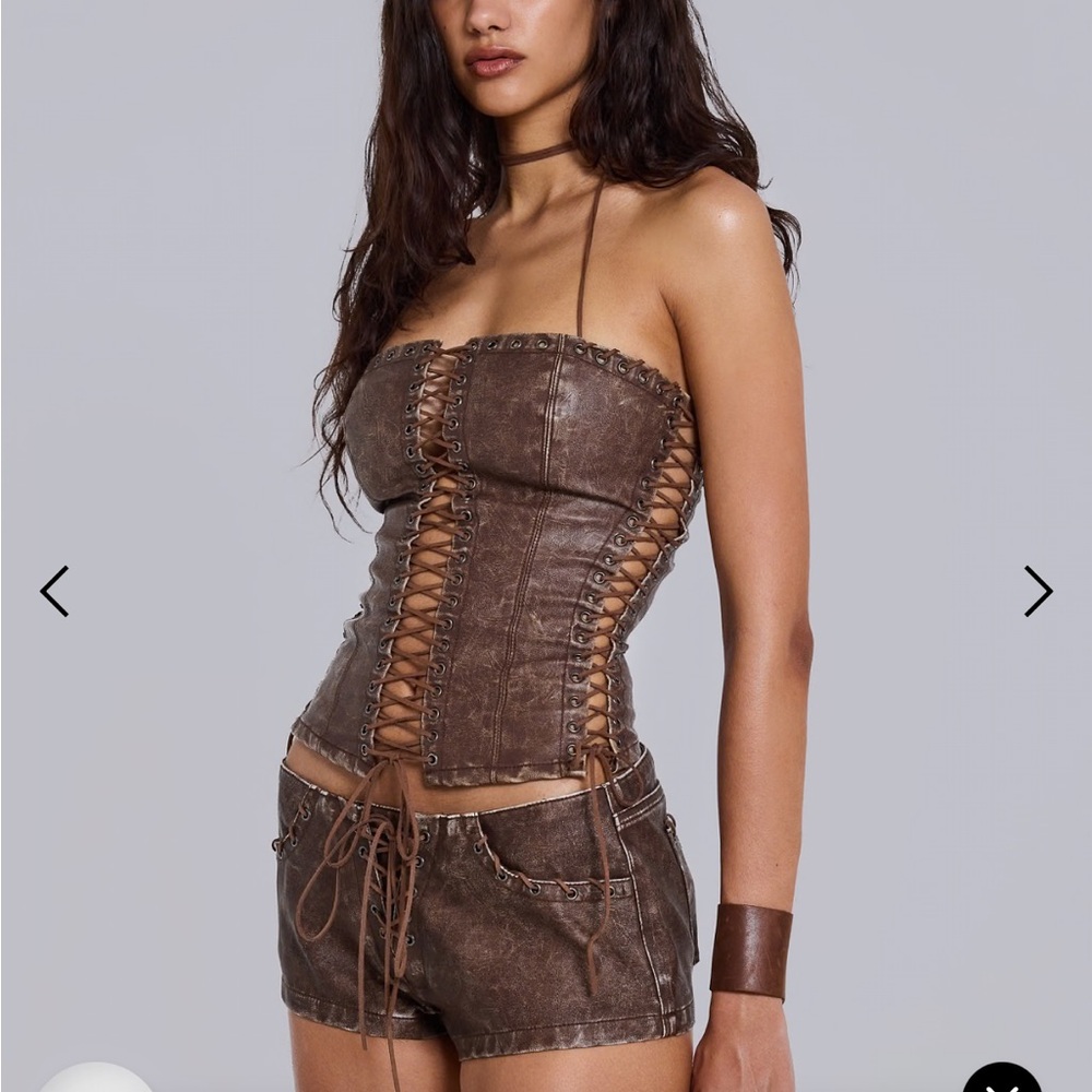 jaded london odile corset brown